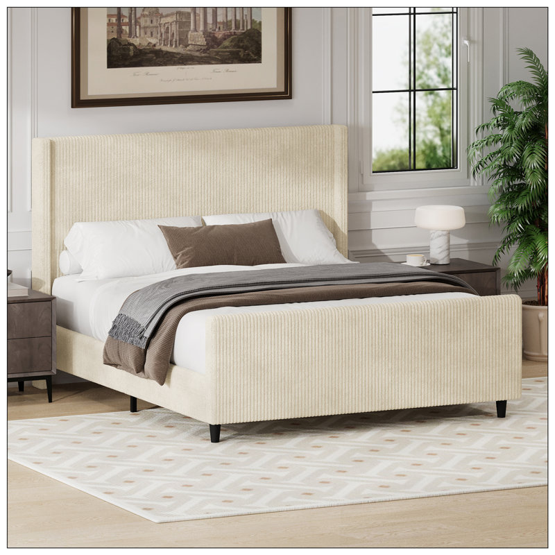 Lit pour chambre à coucher, Crème, Très grand