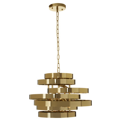 Ranchester 4 - Light Gold Geometric Pendant