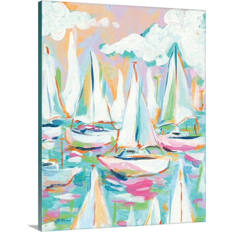 Reproduction d’art sur toile, "voilier marin" par Jessica Mingo, Toile tendue, H 45 po x l 36 po x P 1,25 po