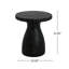 Table d'appoint d'extérieur en travertin MGO, table de bout en béton léger, effet marbre noir