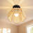 11.8” Six-petaled Woven Rattan Semi Flush Mount