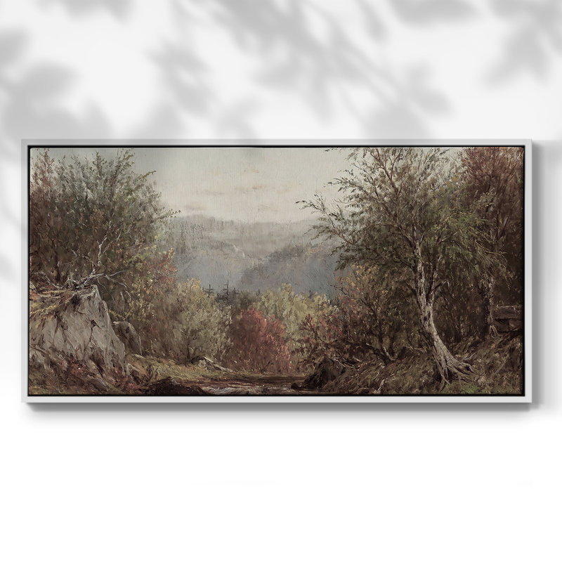 Paysage, série DC DC-XXVV, toile tendue avec châssis, prête à être accrochée, H 25 po x l 49 po, White