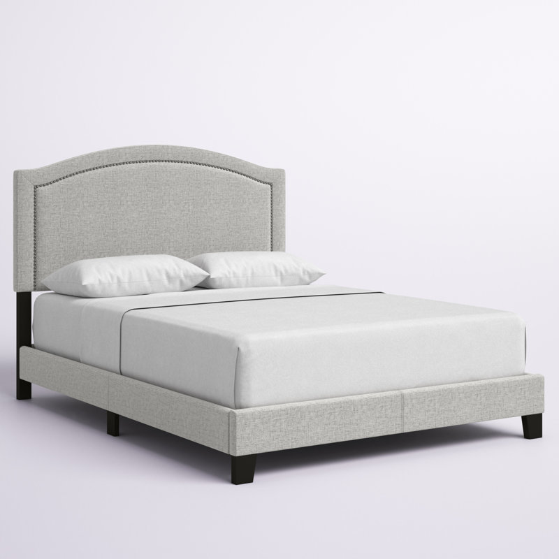 Platform Bed, Gray, Queen