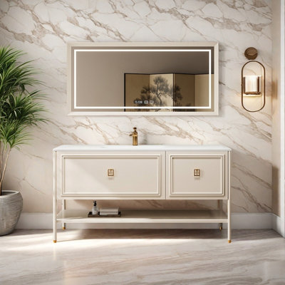 Armoire de salle de bain légère et luxueuse rétro
