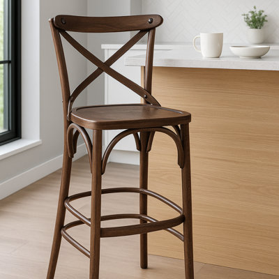 Afkar Counter Stool with Solid Wood Frame