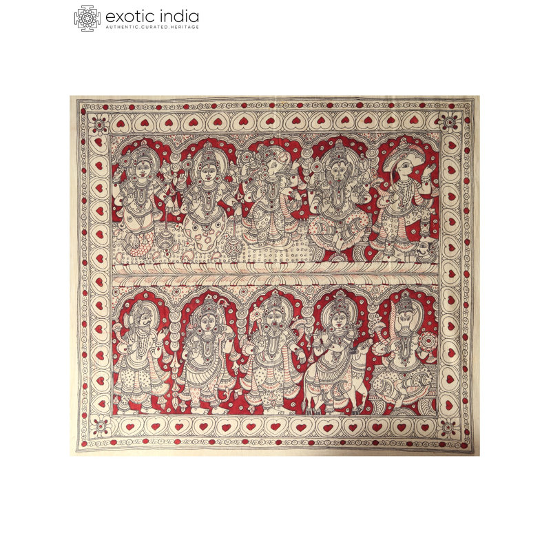 Dasavatharam de Vishnu | Kalamkari, peinture sur coton