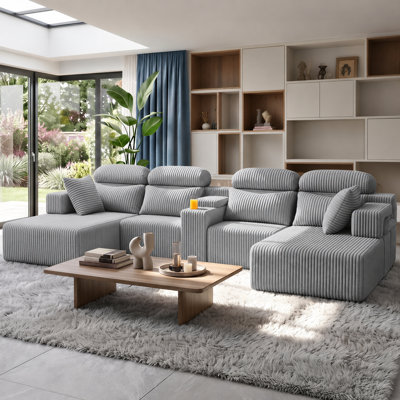 145.67 " Corduroy Sofa Reclining