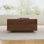 Extendable Storage Coffee Table - Sliding Extension 120-208cm (47-82"), Walnut MDF Top & Metal Frame, Modern British Design