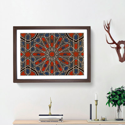 Antique Illustration In Orange And Blue by Owen Jones - Single Picture Frame Print