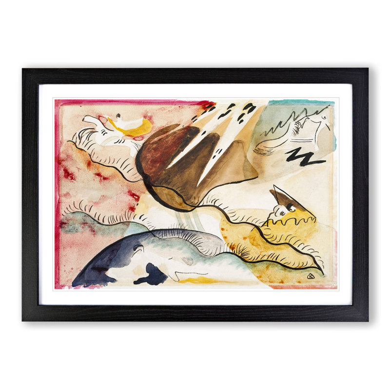 Rain Landscape by Wassily Kandinsky - Picture Frame Painting, Black Framed, 27cm H x 36cm W x 2cm D