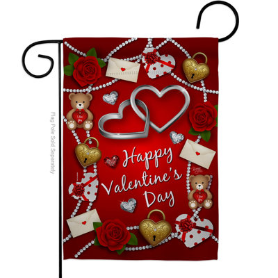 Alyissia Double Sided 18.5 in. H x 13 in. W Polyester Valentine's Day Garden flag