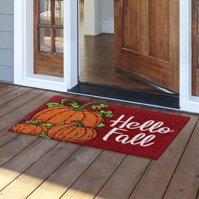 Hello Fall Pumpkins Coir Doormat