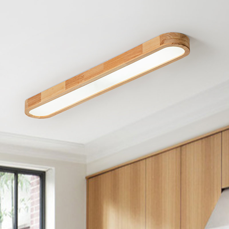 Muscato 1-Light Farmhouse Round-Corner LED Flush Mount Ceiling Light