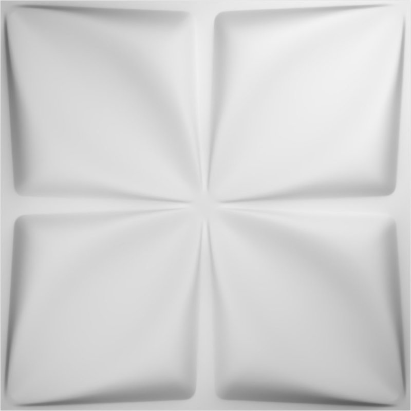 White PVC Decorative 3D Wall Panel 19 5/8" x 19 5/8"