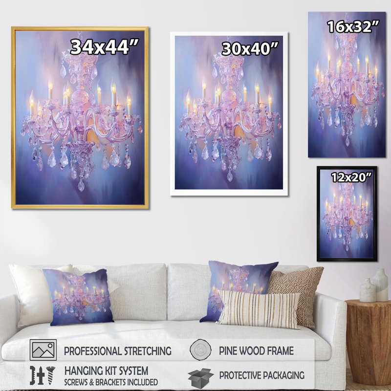 «Lazarro Chandelier Ethereal Glow I», reproduction sur toile, Toile tendue, H 20 po x l 12 po x P 1 po