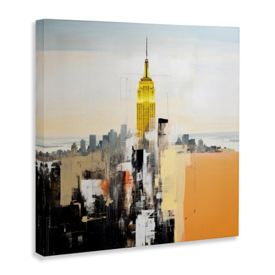 Abstract Cityscape Tower Canvas Wall Art by Irena Orlov