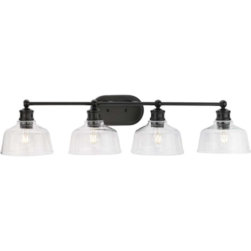 Éclairage pour meuble-lavabo 36 po Leo, Noir mat, Quatre lumières
