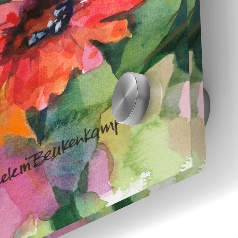 Art mural en verre coloré par Annelein Beukenkamp, H 24 po x l 24 po x P 0,2 po