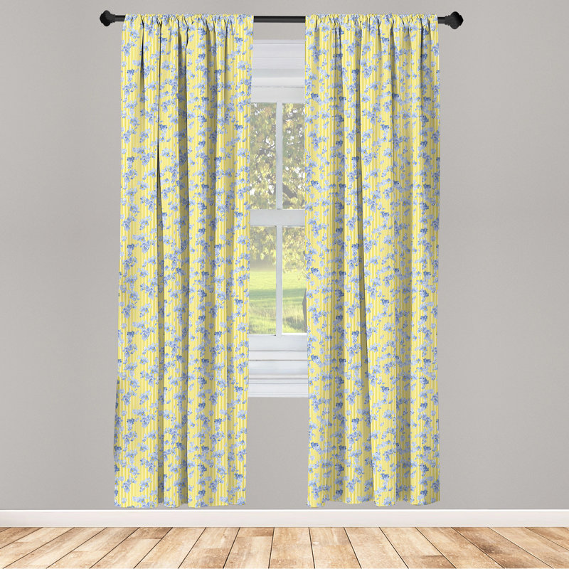 Floral Semi-Sheer Rod Pocket Curtain Panel, 28" x 95"