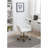 Modern Teddy Fabric Adjustable Height Swivel Stool - White