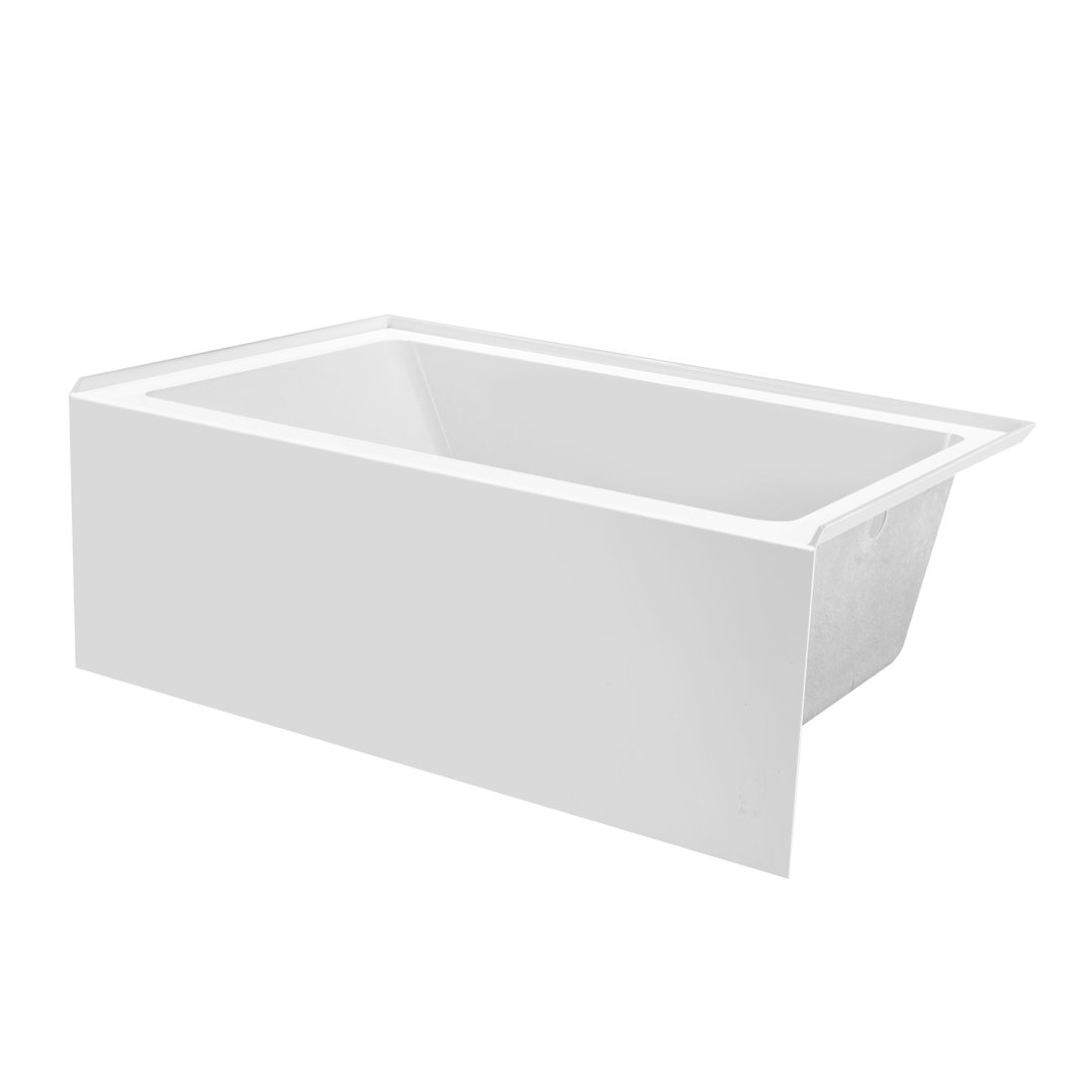 Kingston Brass Aqua Eden 54-Inch Acrylic Rectangular 3-Wall Alcove Tub Kingston Brass Drain 