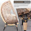 Chaise de patio en osier PE modèle 3 avec coussin en rotin de couleur naturelle beige-979963237