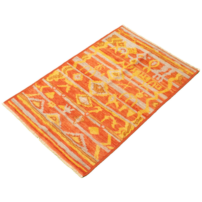 Tapis unique en laine noué à la main Shalimar cuivre foncé 4 pi x 5 pi 10 po New Age
