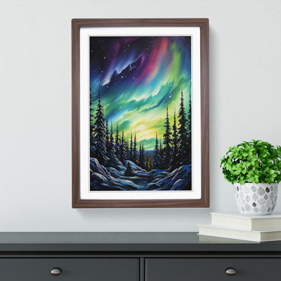 Northern Lights Informel - Single Picture Frame Print on Wood