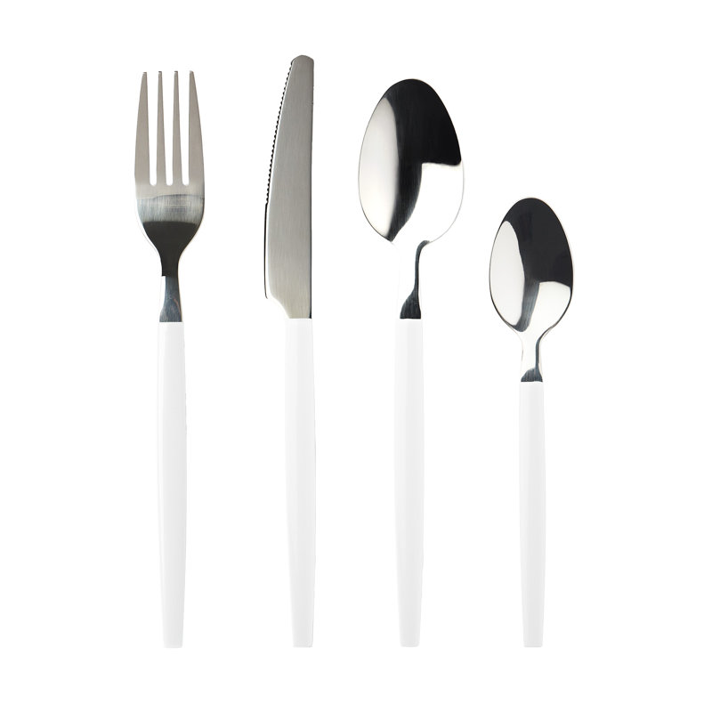 Safdie & Co. Inc. Stainless Steel Flatware Set - Service for 4, Blanc