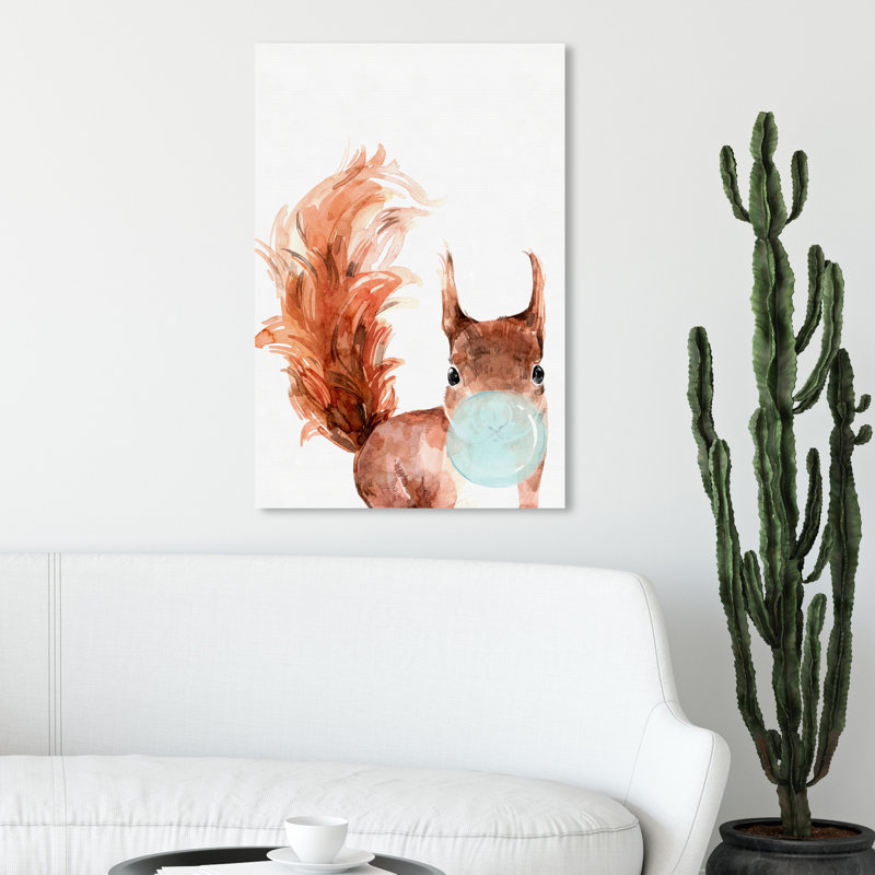 « écureuil bubblegum », impression encadrée, H 30 po x l 20 po x P 0,75 po, Toile tendue
