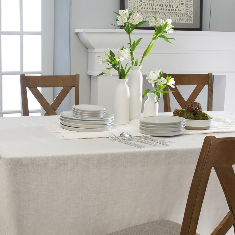 Traneka Rectangle Polyester Tablecloth, Cashmere, 160" L x 70" D