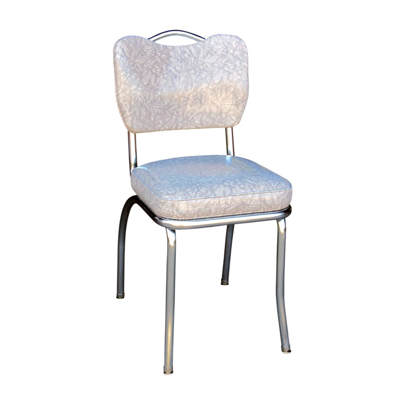 Retro Home Upholstered Handle Back Dining Chair, Gray