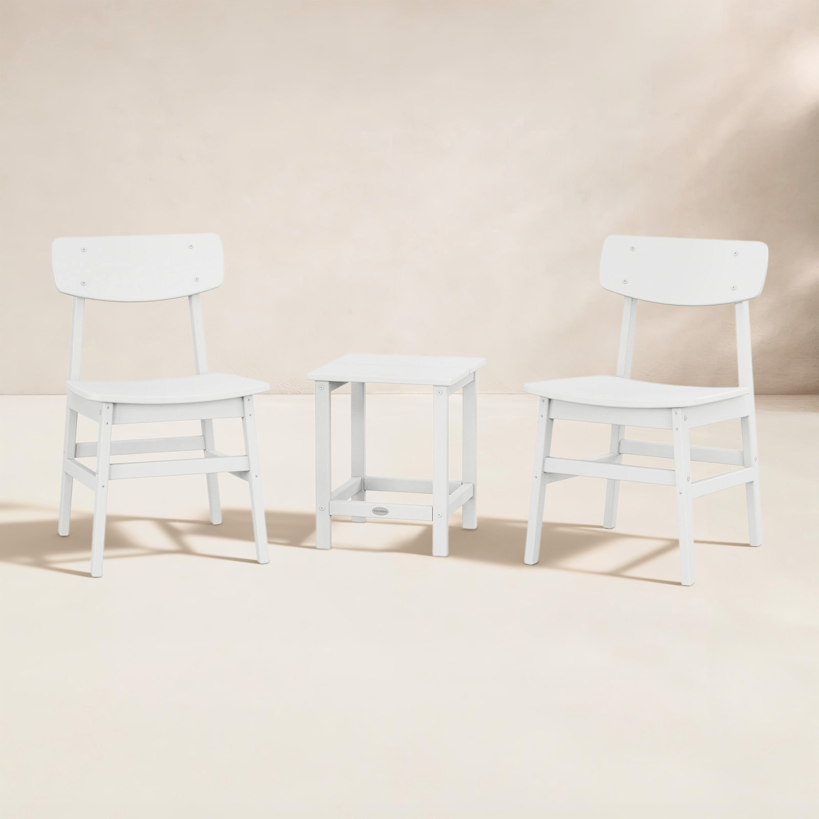 POLYWOOD® Modern Studio 2-Person Patio Seating Group, White