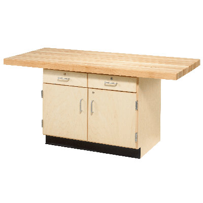 64'' W Wood Top Workbench