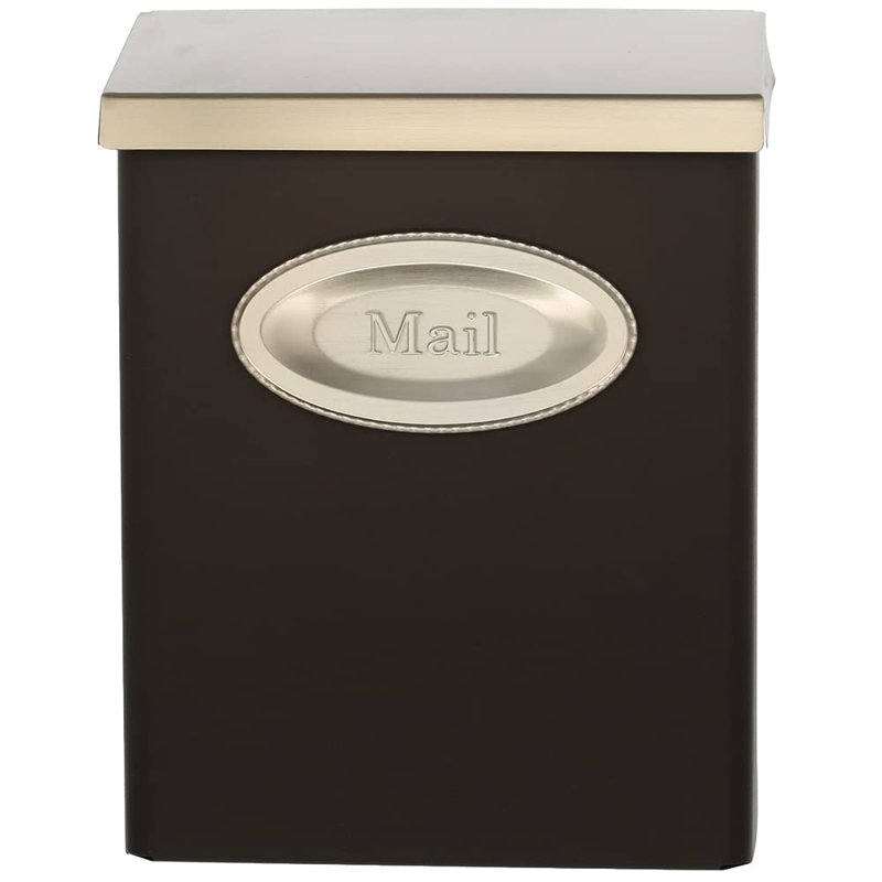 Designer Vertical Wall-Mount Locking Mailbox, Venetian Bronze and Satin Nickel