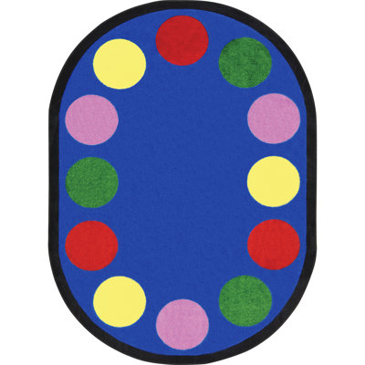 Polka Dots Machine Woven Nylon Rug