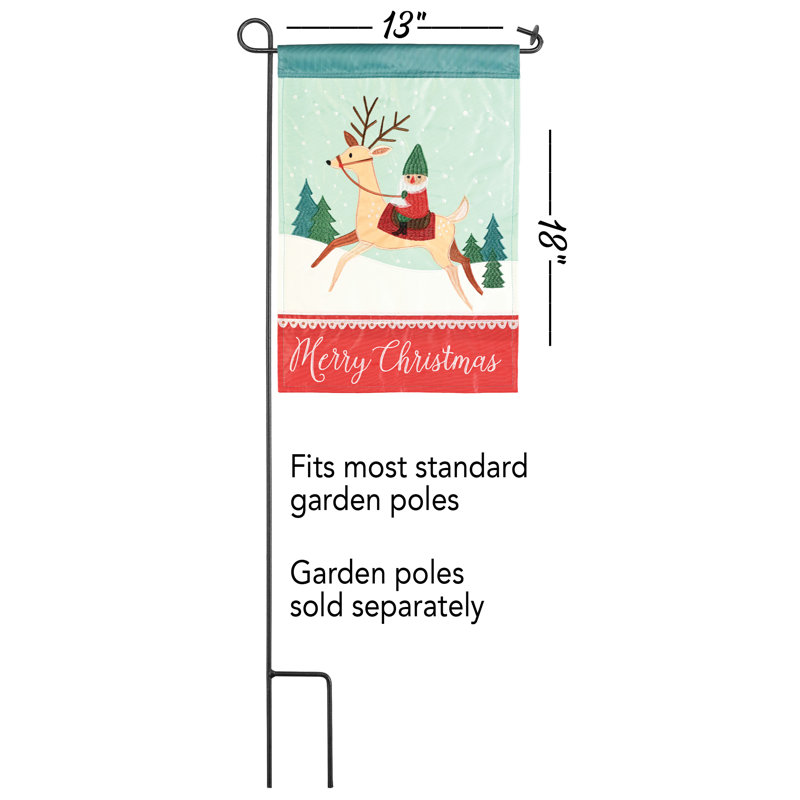 Double Sided 18'' H x 13'' W Polyester Christmas Garden Flag