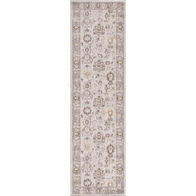 Mira Luna Machine Woven Performance Area Rug - Ivory/Grey - 2'3" x 8' Runner