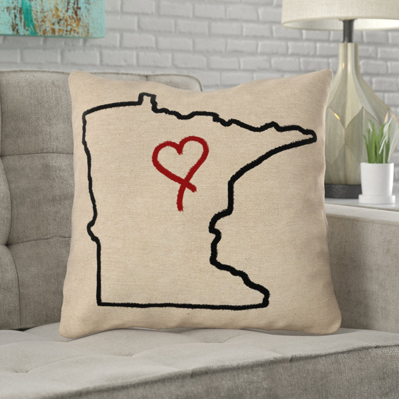 Coussin extérieur Katelyn Smith Minnesota Love Outline, 20 po x 20 po
