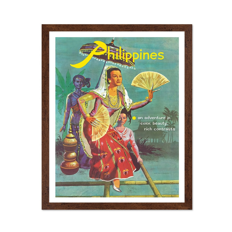 Danseur du sud des Philippines, Affiche, H 08 po x l 10 po, Encadrement brun