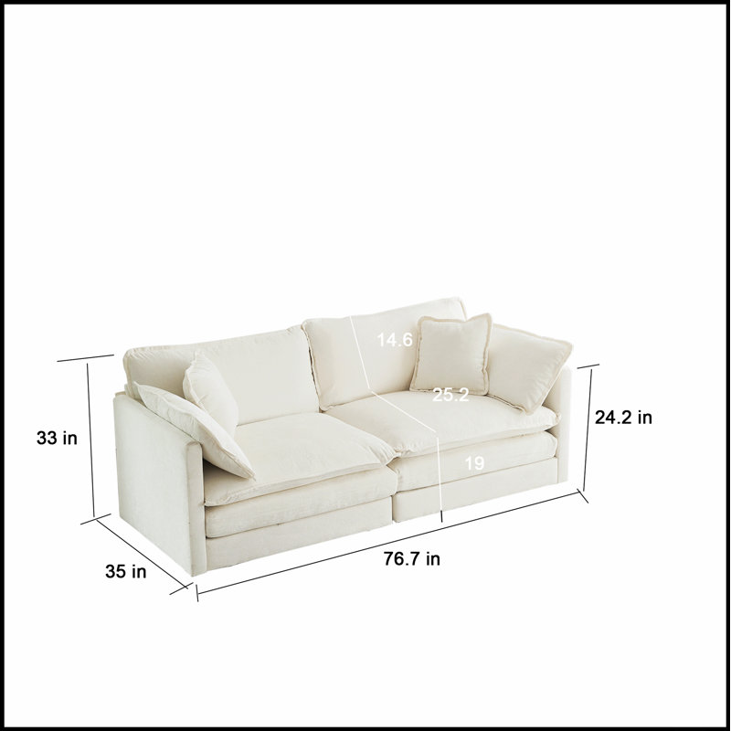 Canapé confortable avec coussins moelleux et structure durable, pour les espaces de vie modernes et traditionnels., Blanc