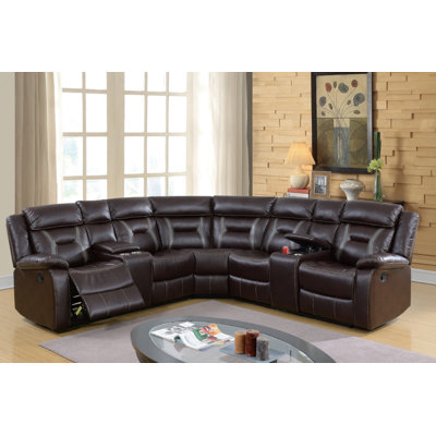 106 " Faux Leather Curved Corner Sectional