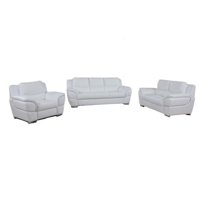 Three Piece Indoor Black Genuine Leather Six Person Seating Set Three Piece Indoor Black Genuine Leather Six Person Seating Set