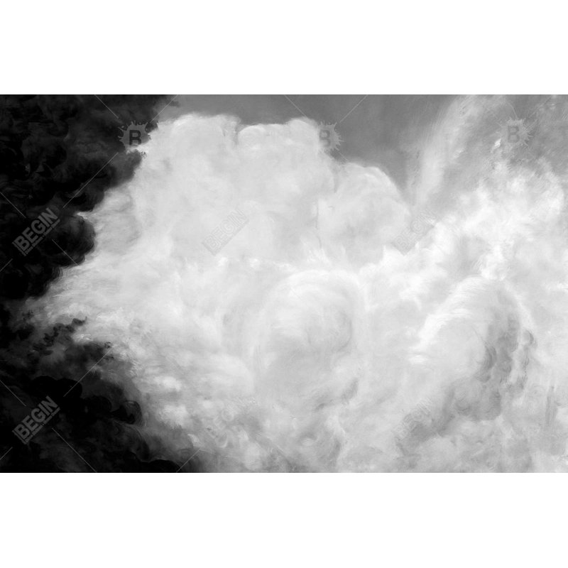 Art sur toile noir foncé, nuages noirs et blancs