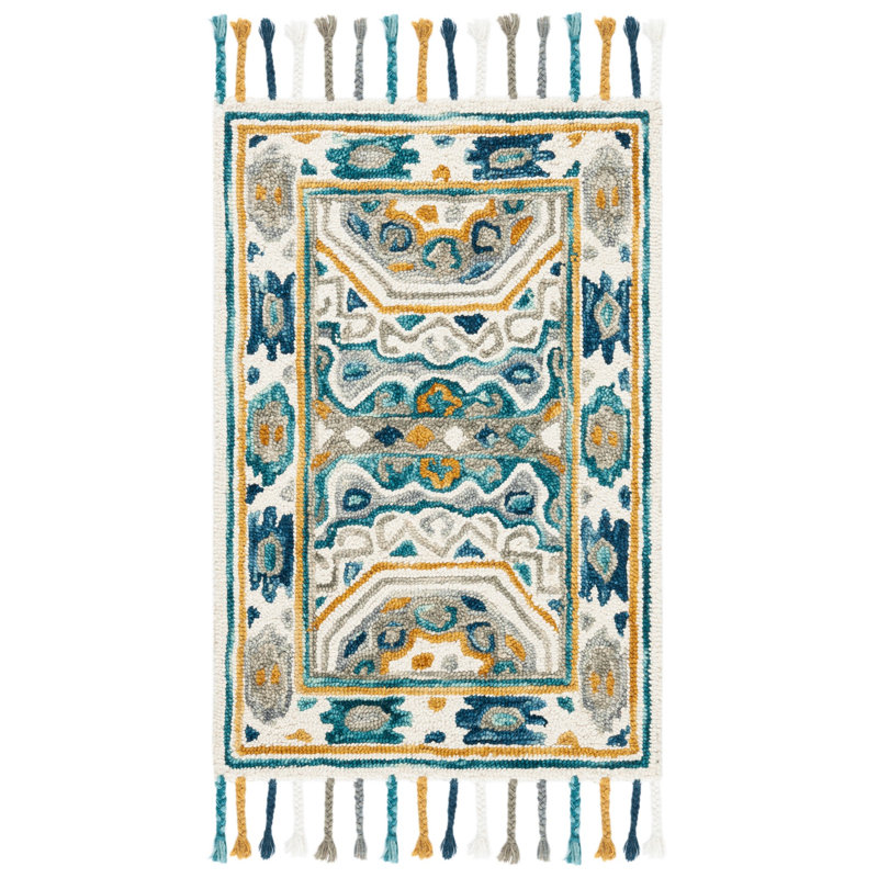 Vahakn Hand Tufted Wool Southwestern Rug, Rectangle 3' x 5'