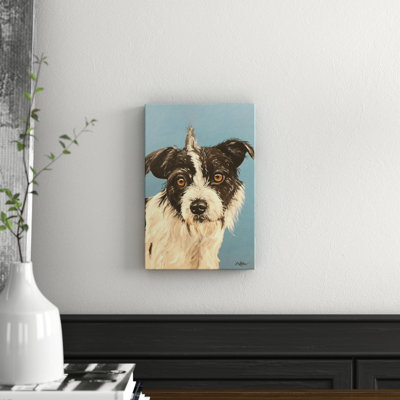 Scruffy Dog 1 Piece Wrapped Canvas Painting
