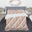 Peach And Silver Striped Pattern Polyester Geometric Shapes Duvet Cover-789901530