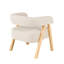 Chaise d'appoint de salon bouclée en polyester beige avec pieds en bois brun