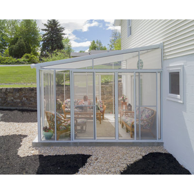 Palram - Canopia SanRemo 13' x 14' Acrylic Aluminum Enclosed Patio Gazebo with Polycarbonate Roof Panel All-Season Outdoor Room in White