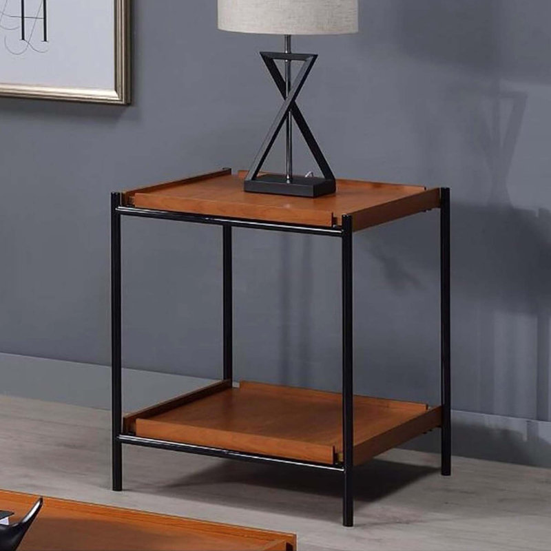 Table de bout carrée avec compartiment ouvert